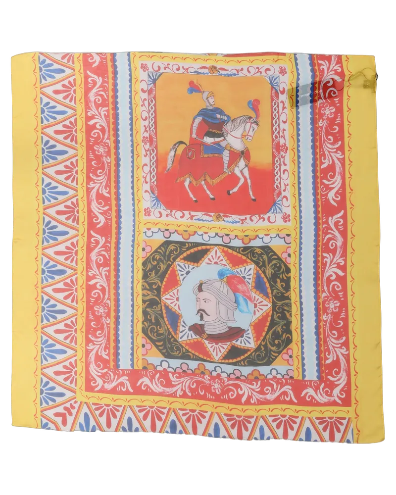 Dolce & Gabbana Silk Printed Square Scarf — Multicolor Multicolor