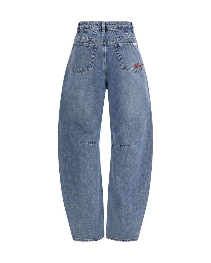 Self-Portrait Women's Blue Cotton Relaxed Fit Jeans Clothing Blue