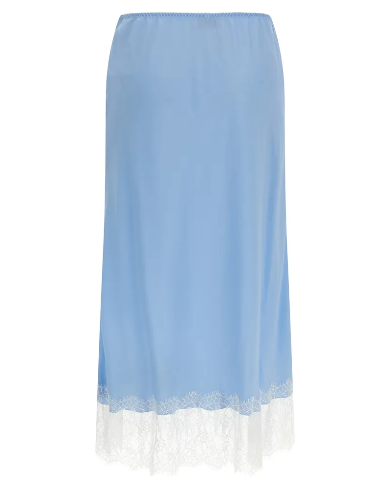 Moschino Women's Blue Acetate Midi Skirt Blue