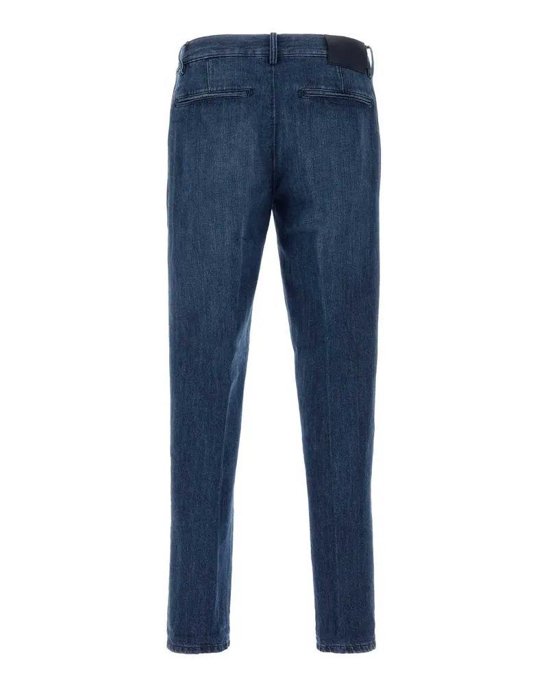 PT TORINO Men's Denim Jeans Mm76 Exterior: Cotton Linen Navy