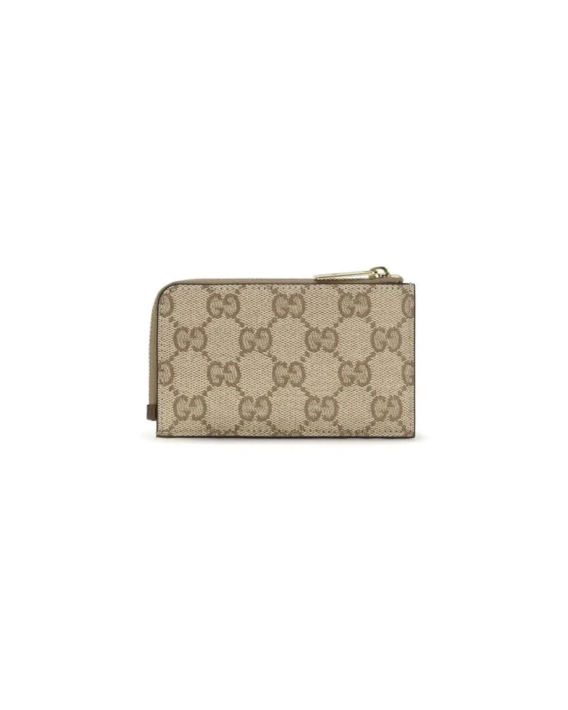 Gucci GG Coated Canvas Wallet — Beige Beige