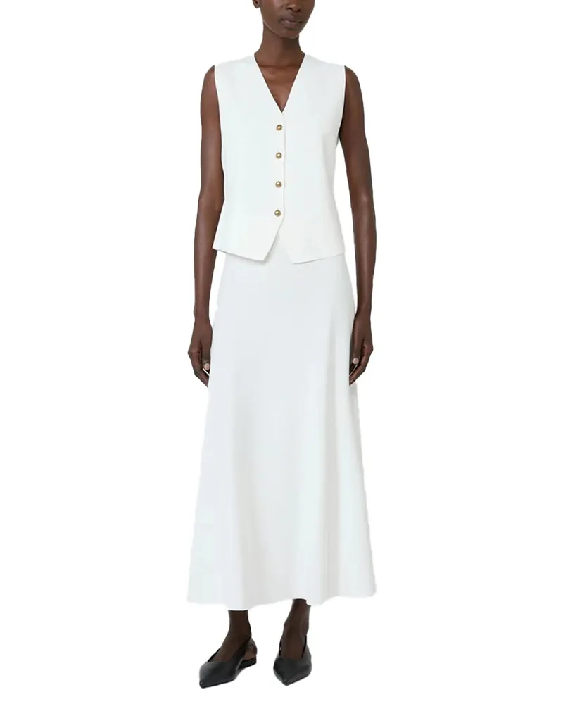 Max Mara Viscose Crepe Gilet — White White