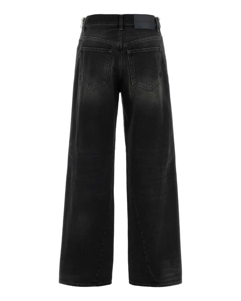 Haikure Women's Black Denim Bonnie Wide-Leg Jeans Vintageblack Exterior: Cotton Black