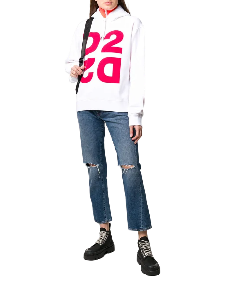 Dsquared2 Women's Logo Hoodie Ss20 W White
