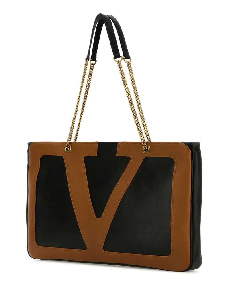 Valentino Garavani Women's Black Nappa Leather Large Viva Superstar Shopping Bag Nerospice Borse A Mano Black