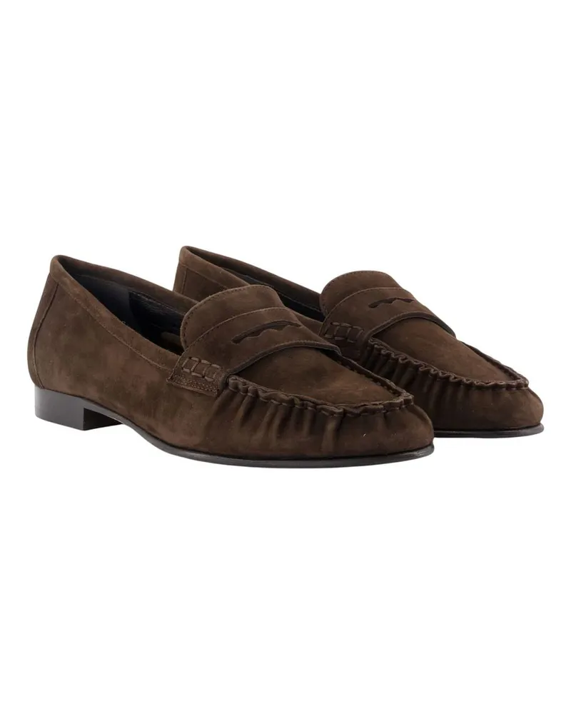 aeyde Women's Aldous Loafers -  Leather Brown Calfskin Shoes Flat-Shoes Brown