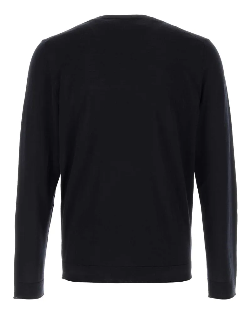 Brioni Blue Exterior: Wool Maglieria Sweater Navy