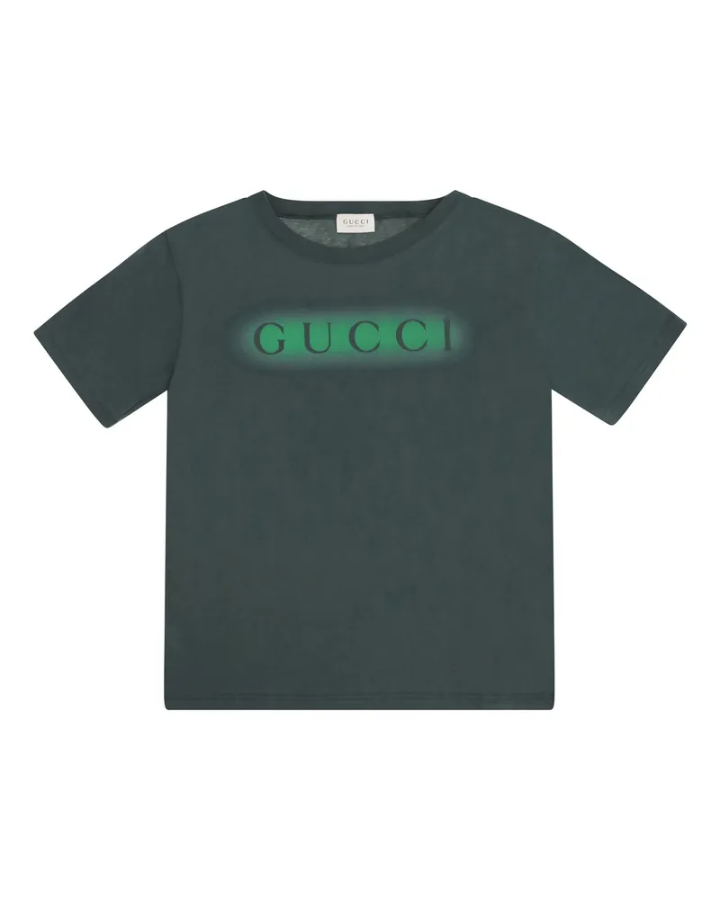 Gucci Logo-Printed Recycled Polyester T-Shirt — Gray Gray