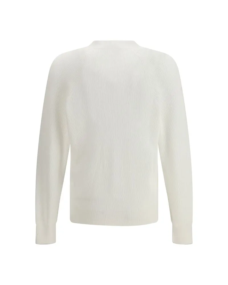 Brunello Cucinelli Men's White Cotton Cardigan Clothing White