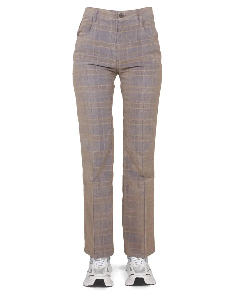 McQ High Waist Viscose Trousers — Beige Beige
