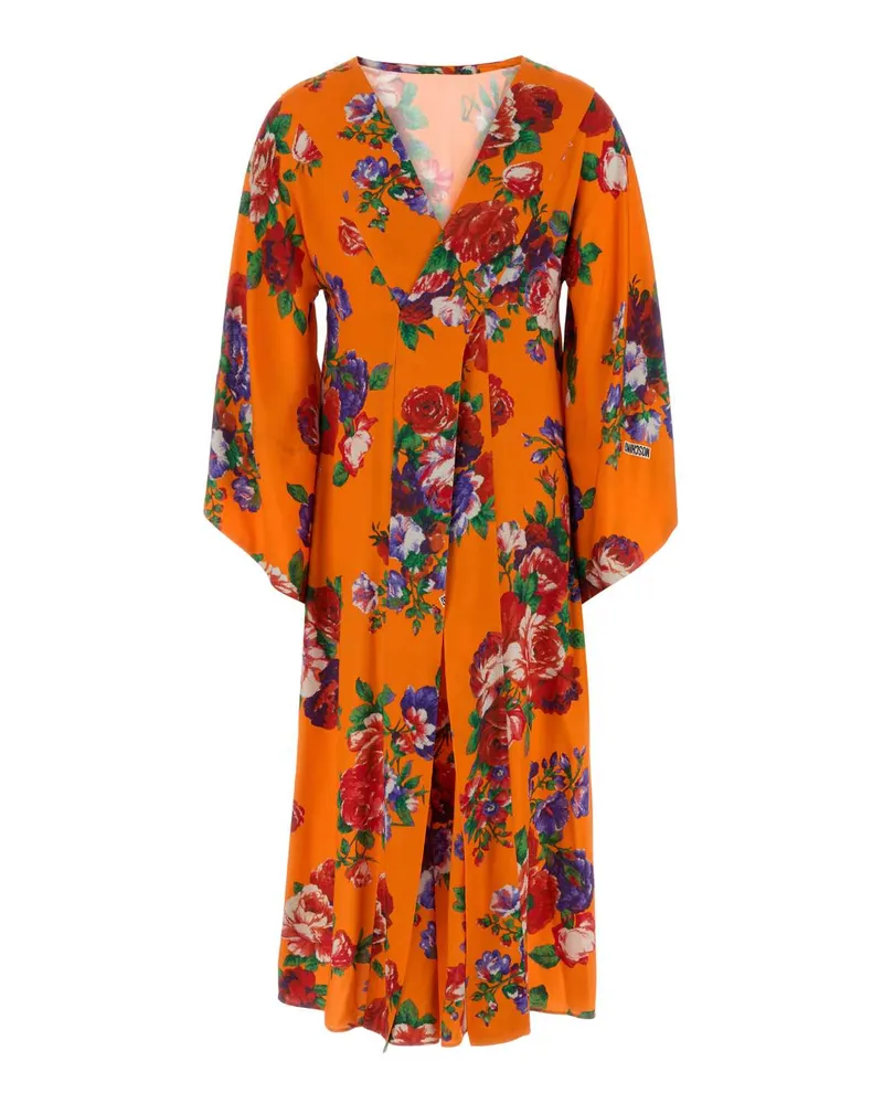 Moschino Women's Printed Jersey Dress Fantasiaarancio Exterior: Viscose Abiti Orange