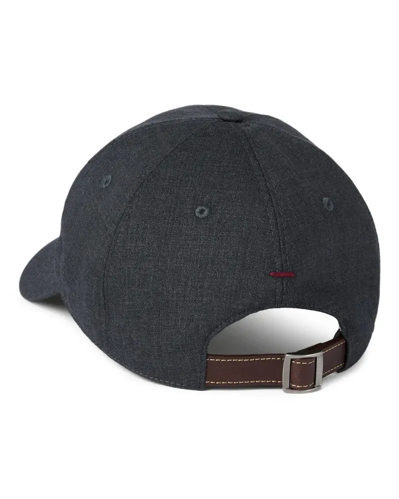 Brunello Cucinelli Men's Embroidered-Logo Baseball Cap Ss26 Charcoal