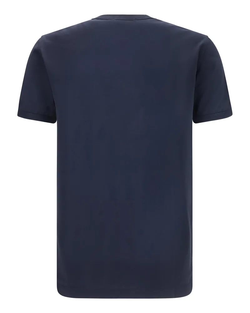 Dolce & Gabbana Men's Cotton T-Shirt With Logo Plaque Blu Scurissimo 1 T-Shirts And Polos Navy