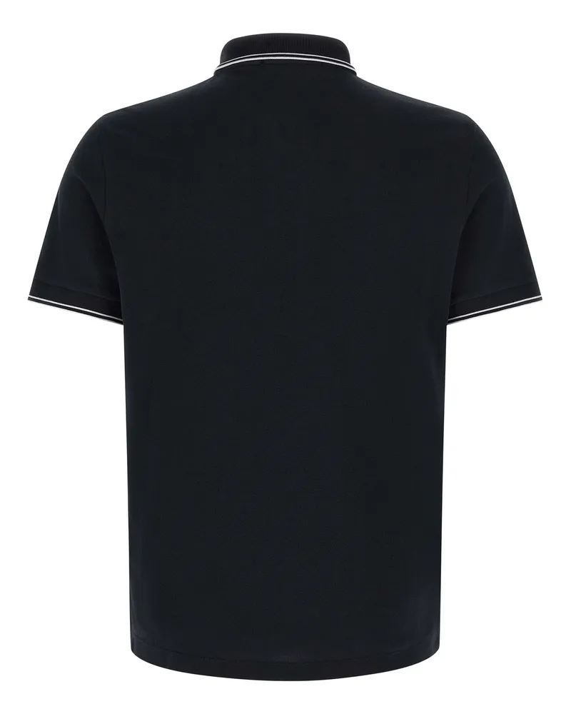 Stone Island Men's Blue Cotton Polo Shirt Black