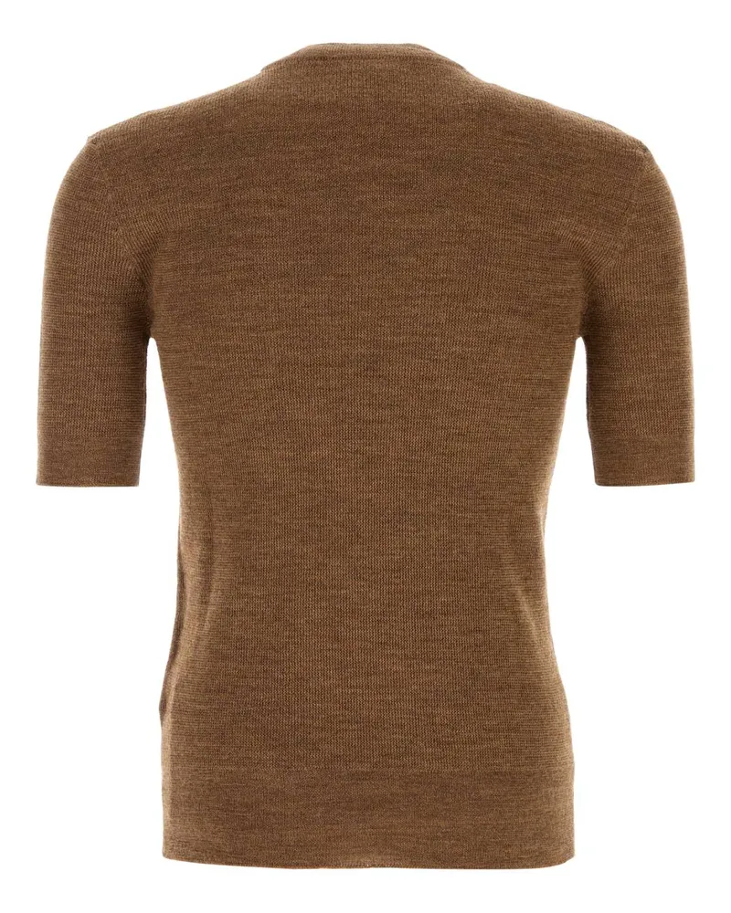 Prada Men's Caramel Wool Sweater Ruggine Maglieria Brown