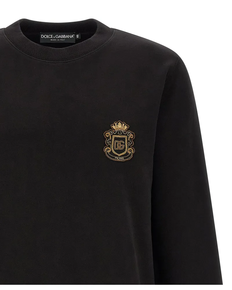 Dolce & Gabbana Heraldic Patch Sweatshirt — Black Black