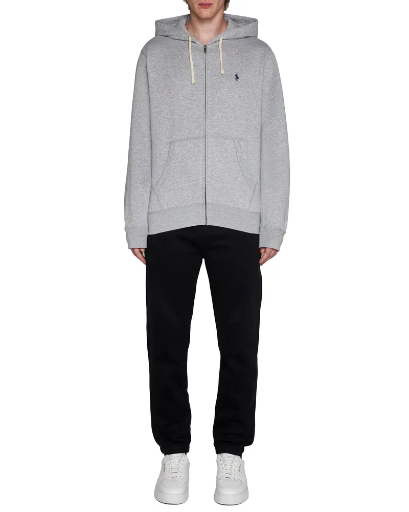 Ralph Lauren Men Full-Zip Hoodie Grey Cotton Sweatshirts Sweater Gray