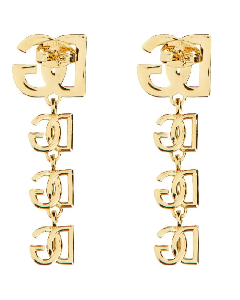 Dolce & Gabbana Women's Dg Logo Long Earrings Gold Silver 925 Gold