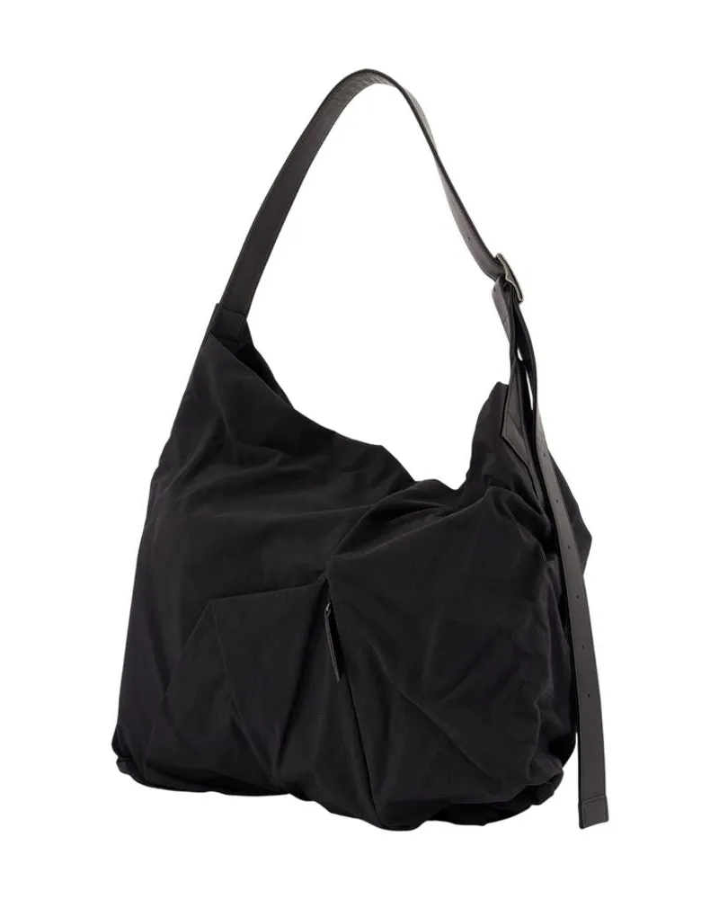 Yohji Yamamoto Unisex Angular Crossbody -  Leather Black Cowhide Bags Crossbodies Black