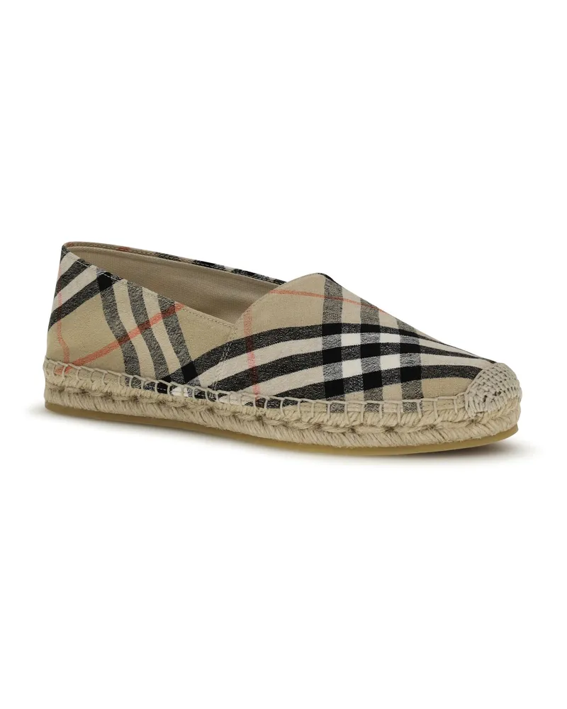 Burberry Women's Mews Check Espadrilles Sand Ip Upper: Cotton; Sole: Rubber Flat Shoes Beige