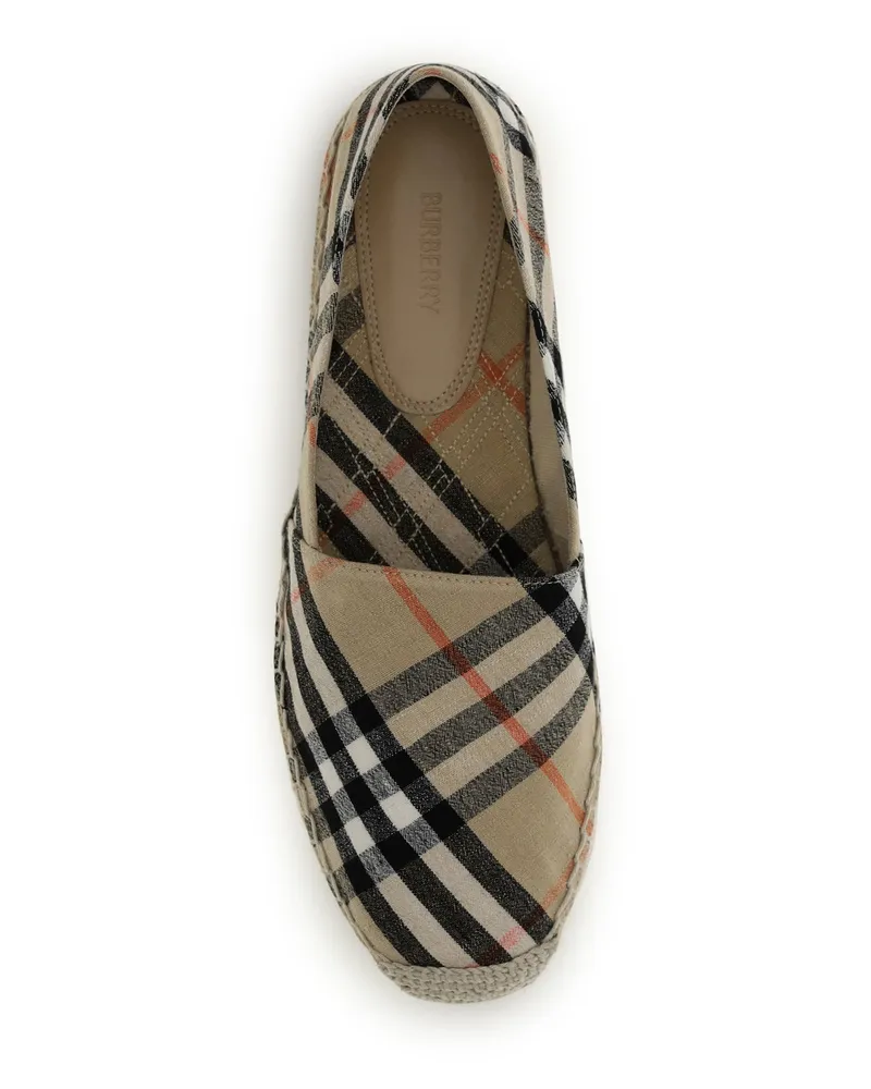 Burberry Women's Mews Check Espadrilles Sand Ip Upper: Cotton; Sole: Rubber Flat Shoes Beige