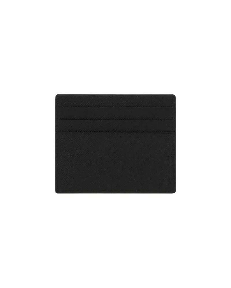 Prada Men's Black Calf Leather Bos Taurus Wallet Black