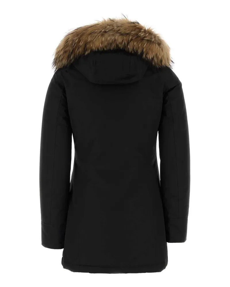 Woolrich Arctic Raccoon Parka — Black Black