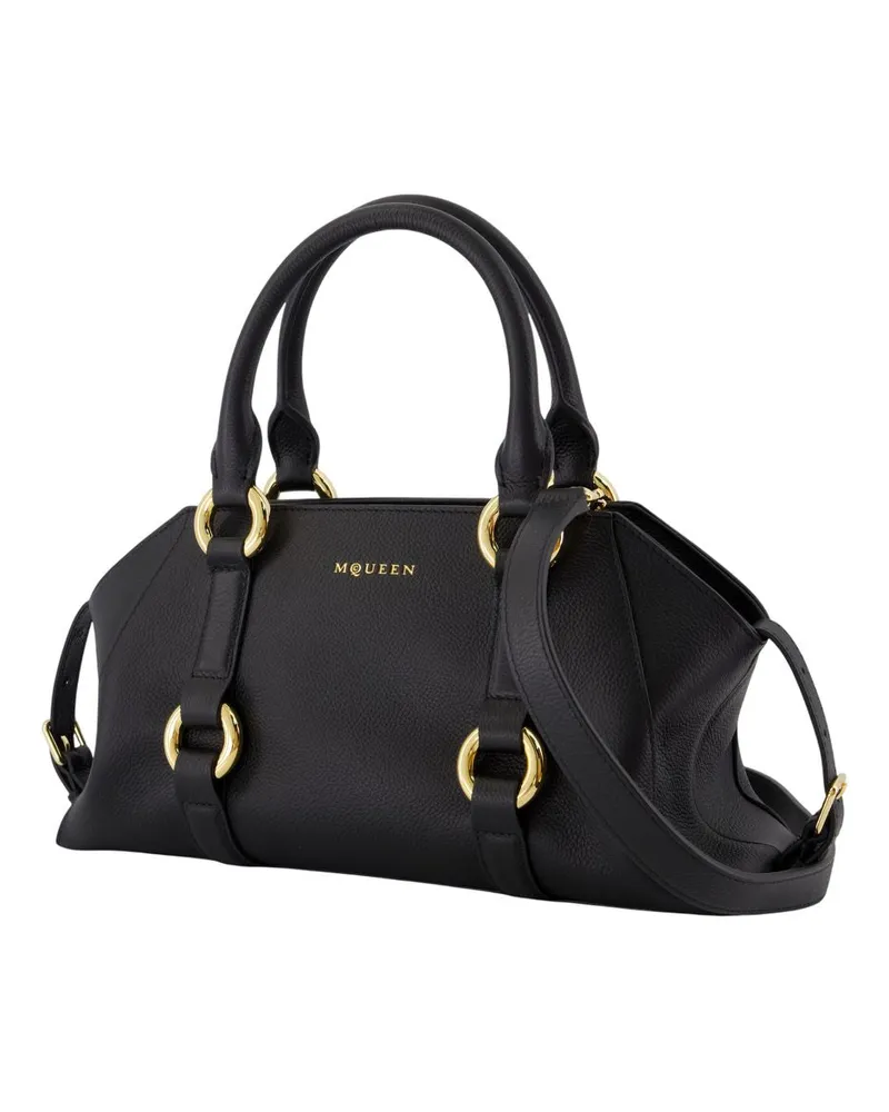 Alexander McQueen Women's Farringdon Small Purse -  Leather Black Calfskin Bags Handbags-Purses Black
