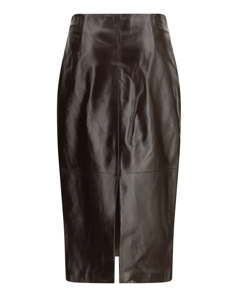 Arma Women's Skirt Meeka Palermo Coffee Bean Leather Brown