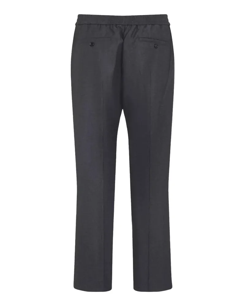 AMI Paris Elasticated Wool Trousers — Gray Gray