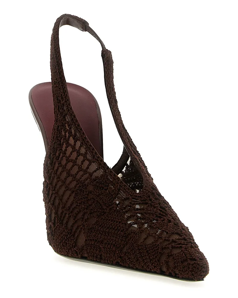 Magda Butrym Crochet Tulle Slingback — Black Black