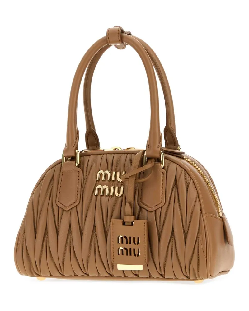 Miu Miu Women's Camel Nappa Leather Arcadie Handbag Caramel Borse A Mano Bag Caramel