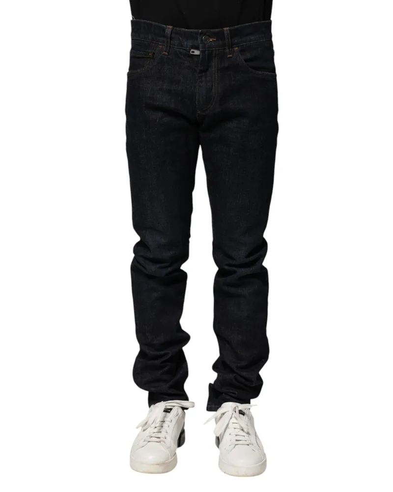 Dolce & Gabbana Black Cotton Skinny Denim Men Jeans Clothing Black