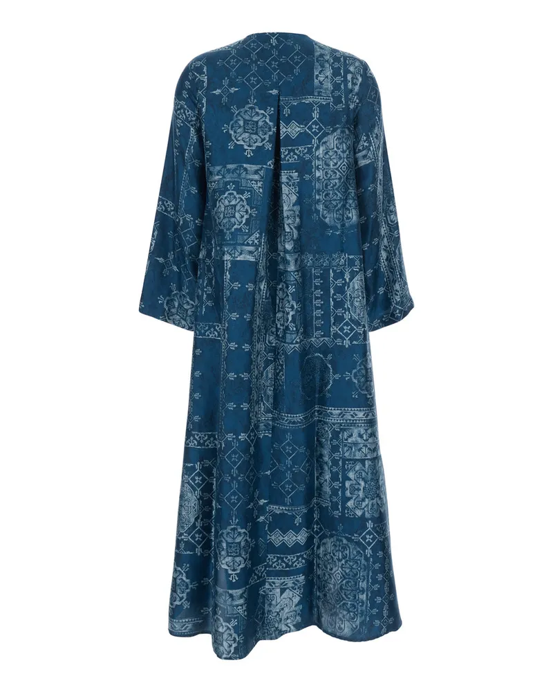 Momoni Women's Long Dress Garcia Blue Silk Blue