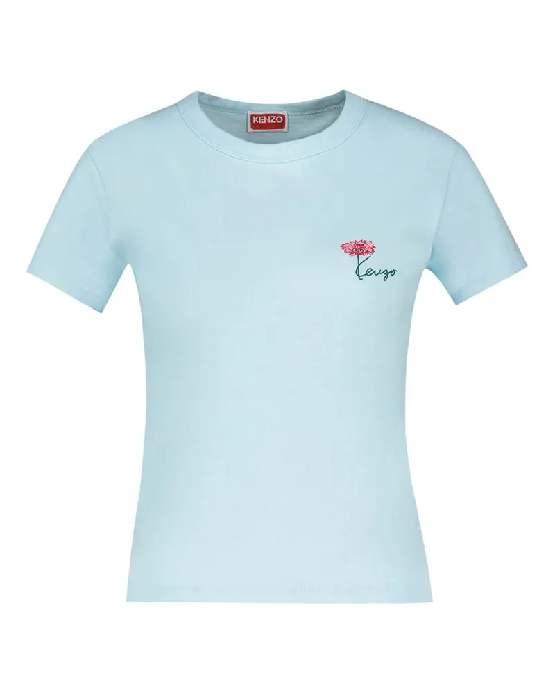 Kenzo Women Gots Tulip T-Shirt Blue Cotton Blue