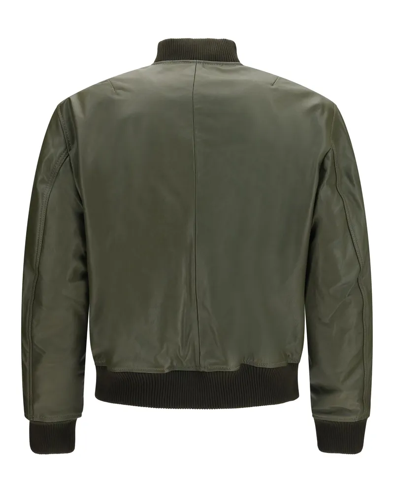 Sunflower Aniline-Dyed Calf Leather Jacket — Green Green