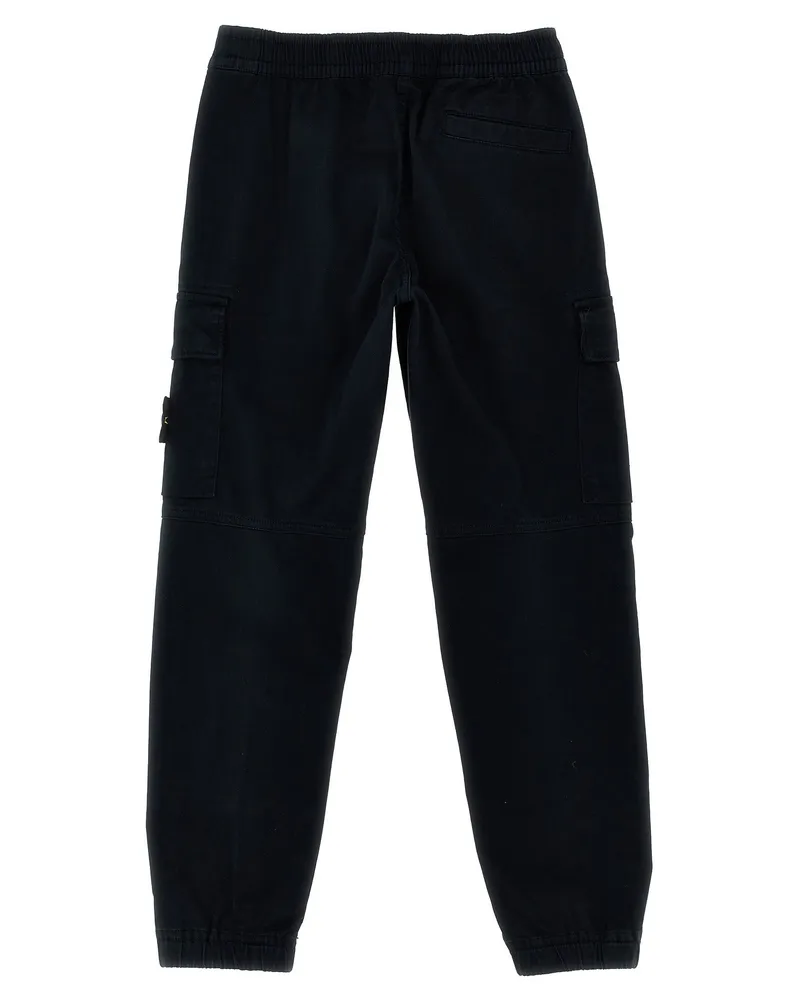 Stone Island Organic Cotton Cargo Pants — Black Black