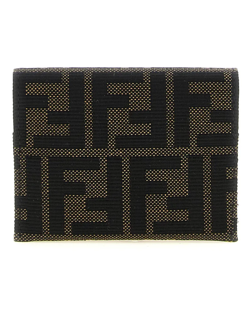 Fendi FF Zucca Jacquard Card Case — Black Black