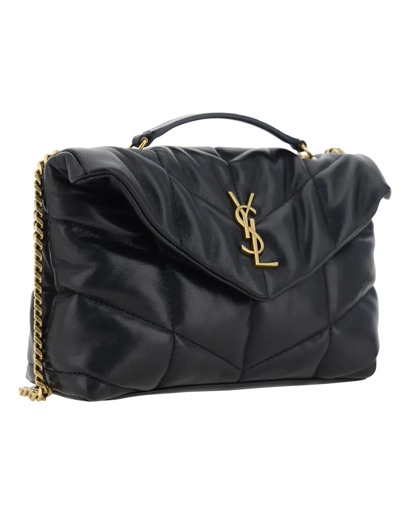 Saint Laurent Puffer Toy Shoulder Bag — Black Black