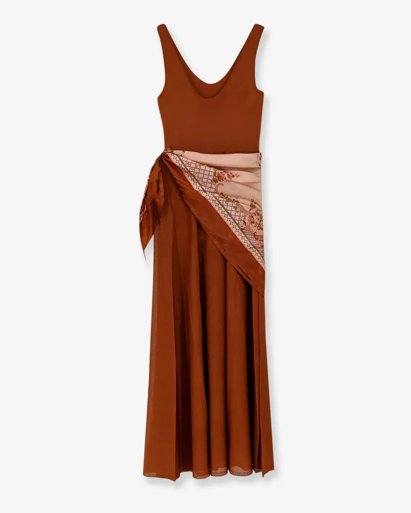 Zimmermann Women's Long Dress Aster Viscose Blend Orange Orange