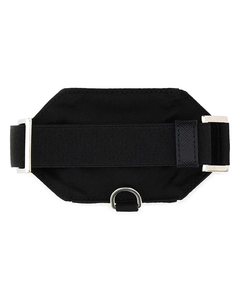Prada Men's Black Nylon Cuff Nero Poliammide Riciclata Portachiavi Keychains Black