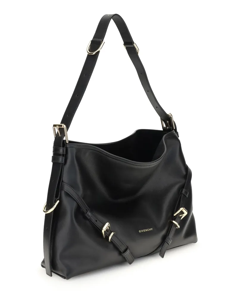 Givenchy Women's Voyou Shoulder Bag Medium Black Calf Leather Bos Taurus Handbags Hand Black