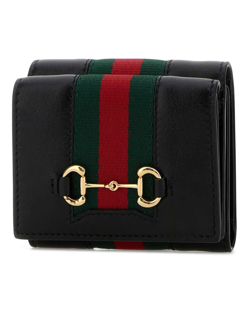 Gucci Women's Black Leather Wallet Blackvrv Portafogli Black