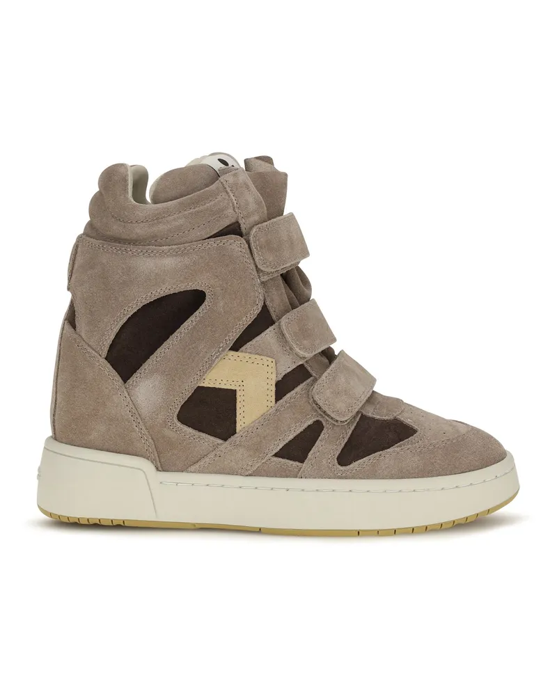 Isabel Marant Women's Leather High-Top Sneakers Sand Brown-Chocolate Calf (bos Taurus) Trainers Brown/chocolate Brown