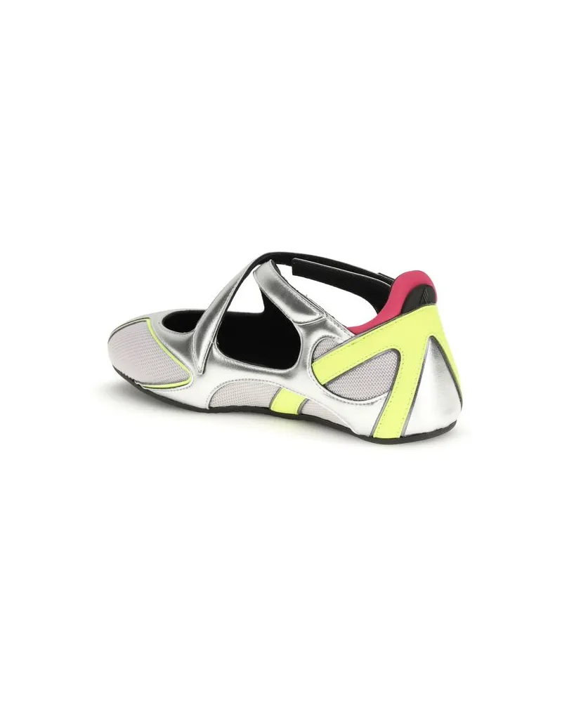ATTICO Floor Ballet Flat — Silver Silver
