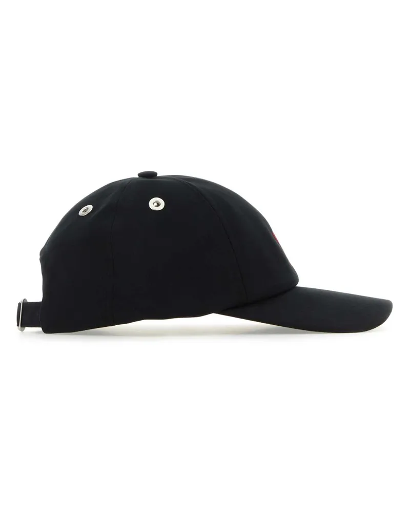 AMI Paris Unisex Black Cotton Baseball Cap Exterior: Cappelli Hat Black