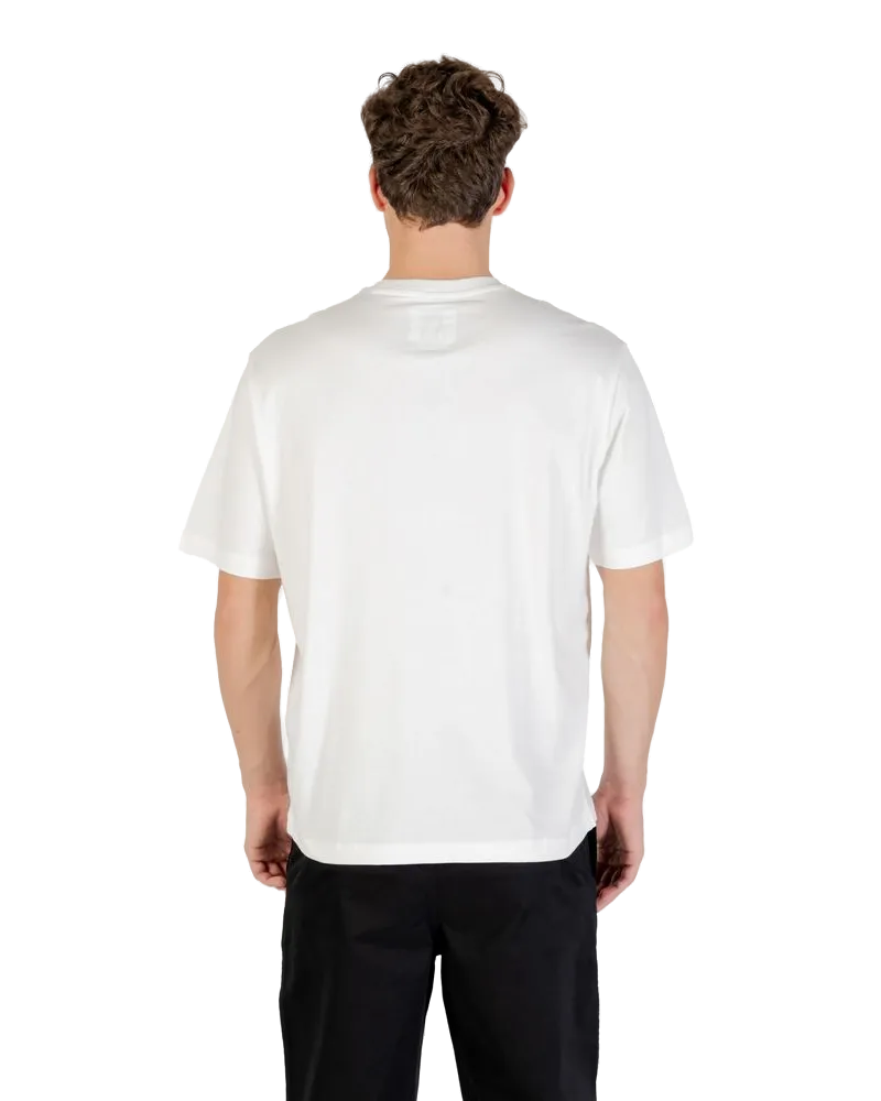 Armani Exchange Logo-Print Cotton T-Shirt — Cream Cream