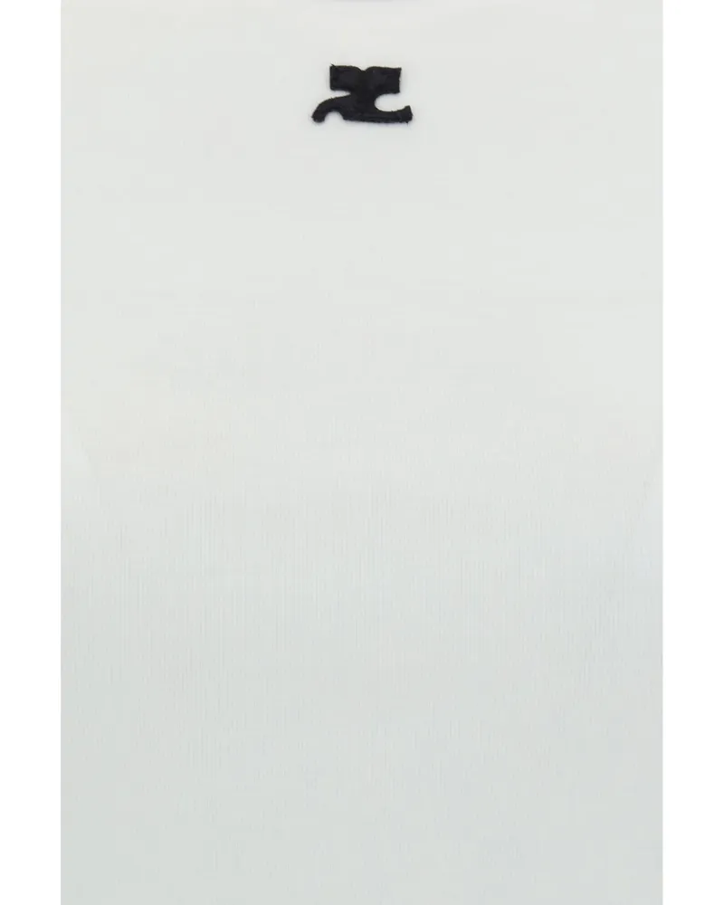 Courrèges Women's T-Shirt Heritage White-Black Cotton T-Shirts & Jerseys White/black White