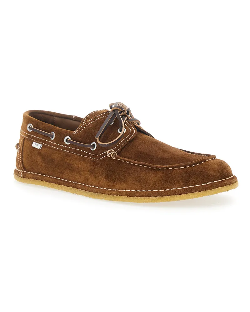 AMI Paris Men's Loafers Boat Shoes Brown Brown