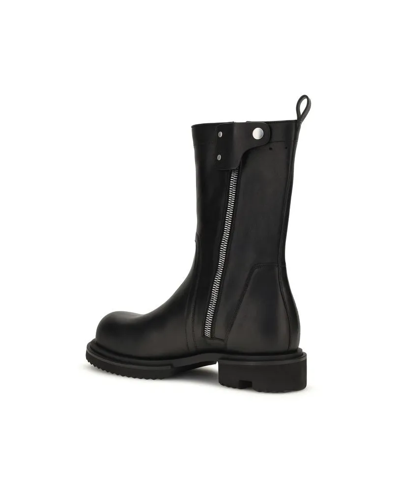 Rick Owens Black Calf Leather Bos Taurus Flat Men\'s Boots Rick Owens Black Calf Leather Bos Taurus Rain Boots – Ask Me  main image 3